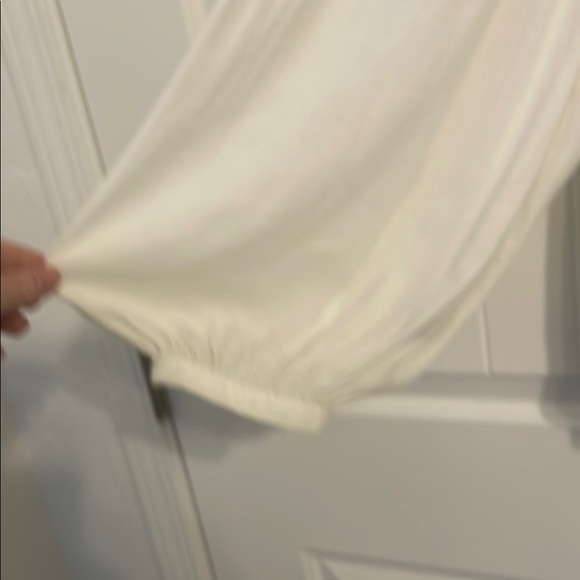 Free People Cream Long Sleeve Tie Front Blouse - Picture 3 of 5